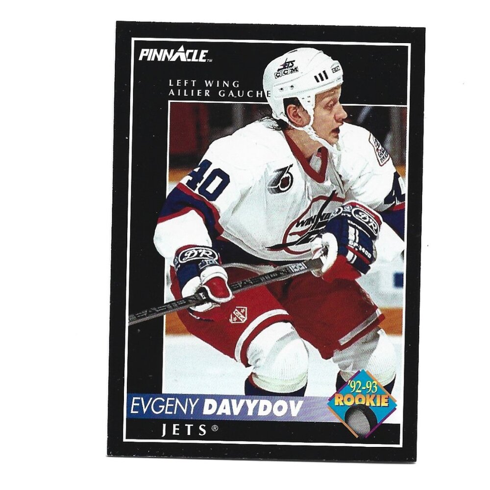 ’92-93 Pinnacle Evgeny Davydov Winnipeg Jets Rookie Hockey Card [h62]